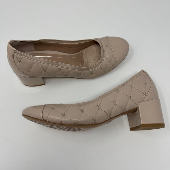 Vionic Tan Quilted Block Heel Ruby Pumps - Picture 6 of 14